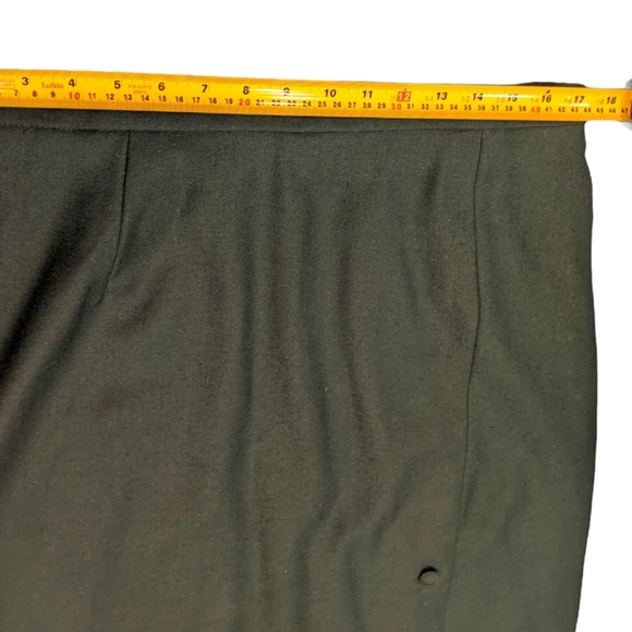 Vintage Hunter Green 100% Wool Button Down Full Length Skirt Size 14 - Picture 3 of 7